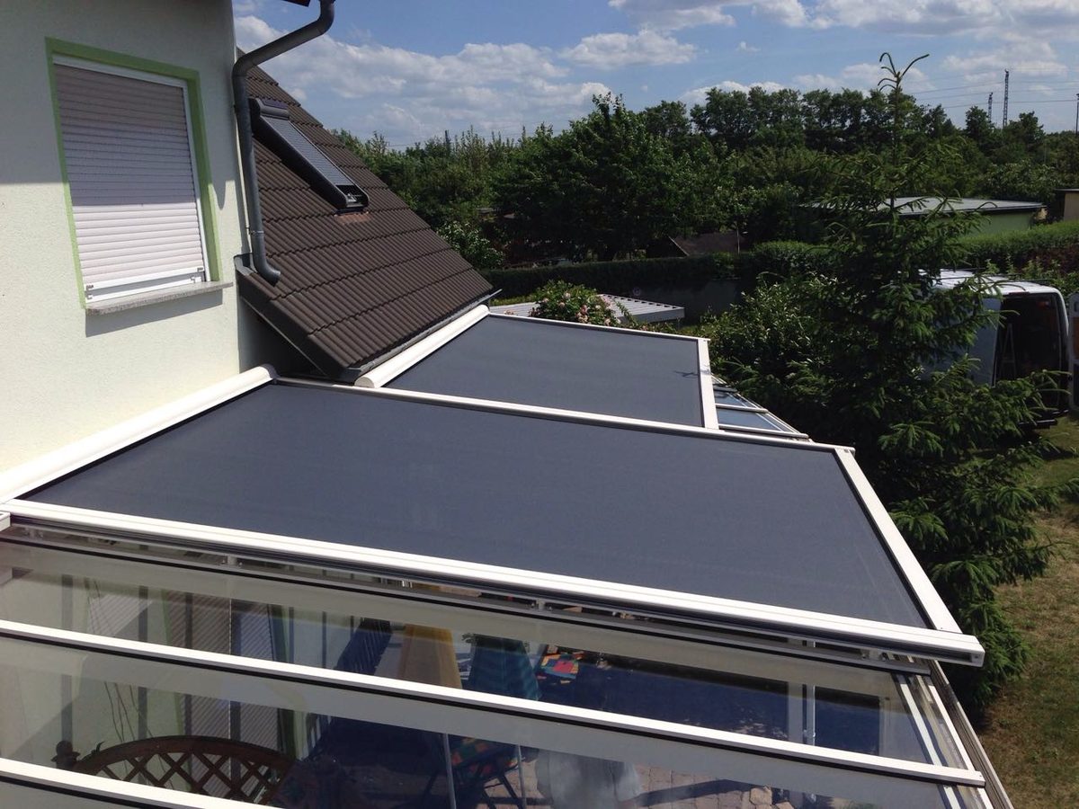 Store veranda aluminium terrasse pose sur mesure Ile-de-France